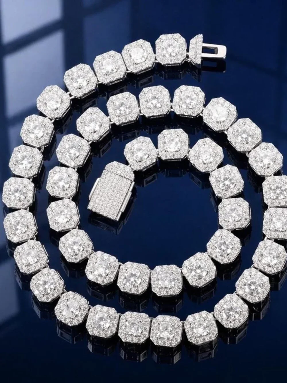 Clustered Tennis Chain For Men 20inch